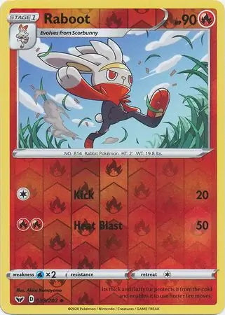 Sword & Shield Raboot #33/202 reverse holo